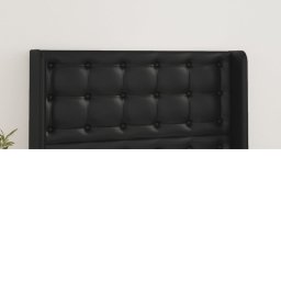 Tablie de pat cu aripioare, negru, 103x16x118/128 cm, piele eco GartenMobel Dekor