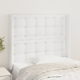 Tablie de pat cu aripioare, alb, 103x16x118/128 cm, piele eco GartenMobel Dekor
