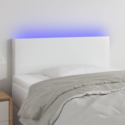 Tablie de pat cu LED, alb, 90x5x78/88 cm, piele ecologica GartenMobel Dekor
