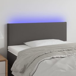 Tablie de pat cu LED, gri, 90x5x78/88 cm, piele ecologica GartenMobel Dekor