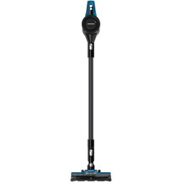 Aspirator vertical filtrare ciclonica, acumulator li: 22.2v, putere: 300w si 3 viteze, putere absorbtie: 90w, autonomie max 20 min, 2 moduri de aspirare, capacitate recipient praf: 0.7l, filtru hepa, negru/albastru