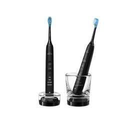Set 2 periute de dinti electrice sonice62000 miscari/minut, 4 moduri de curatare, 3 nivele intensitate, senzor presiune, functia BrushSync, 2 baze de incarcare, 2 capete de periere, aplicatie Sonicare, Negru