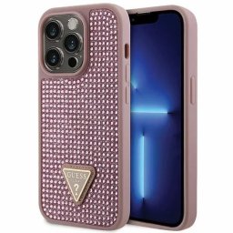 Husa Guess GUHCP14LHDGTPP iPhone 14 Pro 6.1" pink/pink hardcase Rhinestone Triangle