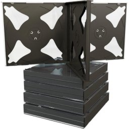MediaRange CD Jewelcase for 4 discs, 22mm, black tray, Pack 5