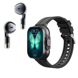 2 în 1 Smartwatch MAXTOP® + Căști inteligente cu funcții avansate, EM-D8, Ecran 2,01”, TFT, Rezoluție 240 x 296 px, Bluetooth 5.3, NFC, Multiple monitorizări sănătate, somn și moduri sport