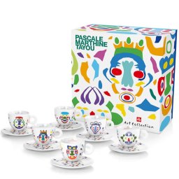 Set illy Pascale Marthine Tayou kit 6 cesti cappuccino si 6 farfurii