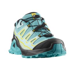 Pantofi Salomon X Ultra Junior, impermeabili, Gore-tex, culoare turcoaz
