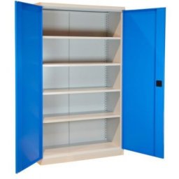 Dulap metalic de atelier 199 x 120 x 43,5 cm, gri/albastru