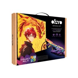 Set pictura senzoriala 3D cu argila usoara, Manga - Dragonul de foc, 30x40 cm