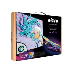 Set pictura senzoriala 3D cu argila usoara, Manga - Dragonul de aer, 30x40 cm