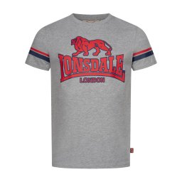 LONSDALE Tricou 'Melthey' gri / roșu / negru