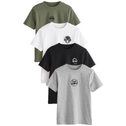 Next Tricou gri / kaki / negru / alb
