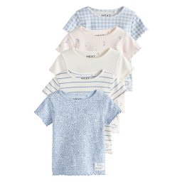 Next Tricou bej deschis / albastru / albastru deschis / alb