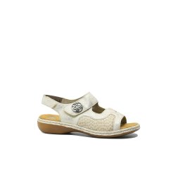 Sandale damă joase Rieker, bej sidefat, cu barete reglabile RIK65989-90-39 EU