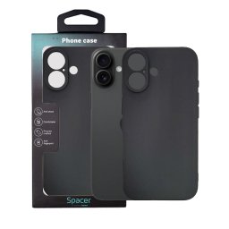 Husa Husa Iphone 16 Spacer, grosime 1.5mm, material flexibil TPU, negru "SPPC-AP-IP16-TPU