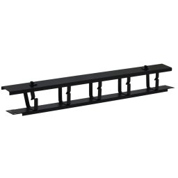 PANOU gestionare cabluri SPACER, tip masca orizontala cu capac, 5 console metalice, 19 inch, 1U, negru, "SPCM-1UC-BK