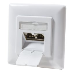 PRIZA RJ-45 aplicabila cu 2 iesiri LOGILINK pt. cablu FTP, Cat6A, RJ-45 (M) x 2, ecranat, plastic cu metal, signal white, 1 buc, "NP0123