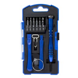 TRUSA scule surubelnite, LOGILINK, set 17 bucati: 12x biti (0.3x1.5mm,0.4x2.0mm,T4,T5,T6,T7,PH000,PH00,PH0,Y1,0.8mm,0.2mm), 2x bara plastic, 1x ventuza transparenta, 1x pin card SIM, maner din aliaj, "WZ0057