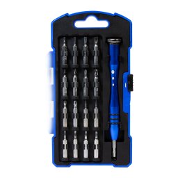 TRUSA scule surubelnite, LOGILINK, set 18 bucati: 17x biti (0.3x1.5mm,0.4x2.0mm,0.4x2.5mm,0.5x3.0mm,PZ0,PZ1,T4,T5,T6,T7,T8,T9,T10,PH000,PH00,PH0,PH1), maner din aliaj, "WZ0056