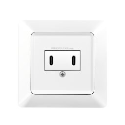 Prelungitor PRIZA LOGILINK, pentru perete, Schuko x 1, 2xUSB-C PD 25W , 230V AC, 50 Hz, 16A, protectie IP20, adancime 35mm, alb, "PA0332" (timbru verde 0.18 lei)
