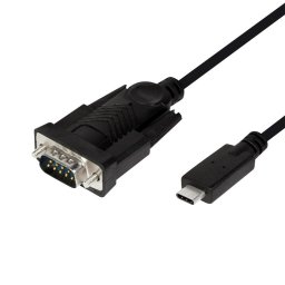 CABLU USB LOGILINK adaptor, USB 2.0 Type-C (T) la Serial DB9M (9-pin)(RS232)(T), 1.2m, negru, "AU0051" (timbru verde 0.08 lei)