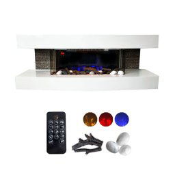 Semineu electric 3D ElectricSun Paula alb mediu, cu sunet, 10 culori, Wi-Fi cu APP internet, L120xH46x31cm