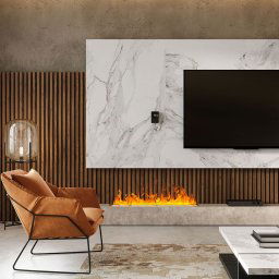 Focar semineu electric 3D cu vapori de apa incorporabil, Led, cu sunet, 8 culori, Wi-Fi cu APP internet, ElectricSun MISTique mediu 100cm