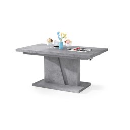 Masă extensibilă de cafea/servire NINO cu blat cu mecanism de ridicare, beton gri