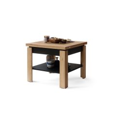 Măsuță de cafea pliabilă cu raft LIA stejar/negru