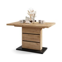 Masă extensibilă PAOLO stejar craft/negru