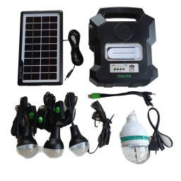 Kit solar GD-Lite 1000A dotat cu dispozitive USB cu 4 becuri LED + Acumulator de mare capacitate + RADIO