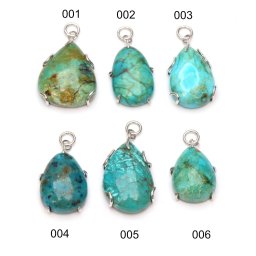 Pandantiv Turcoaz Iranian Natural Picatura 29-34 x 13-17 x 7-9 mm - Cristalul Comunicarii si Creativitatii - Argint 925 - 1 Buc