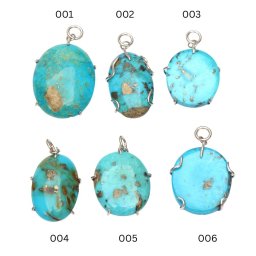 Pandantiv Turcoaz Iranian Natural Oval 31-35 x 13-21 x 3-7 mm - Cristalul Comunicarii si Creativitatii - Argint 925 - 1 Buc