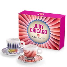 Set illy Judy Chicago kit 2 cesti cappuccino si 2 farfurii
