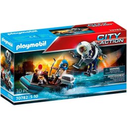 Playmobil City Action PM70782 - Police, Barca politiei si hot cu barca rapida (#70782)
