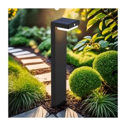 Lampă LED solară cu senzor Solight WO7202 PALERMO LED/5W/2000mAh IP54 negru