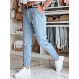 Pantaloni chino de damă MODELA cu curea, albaștri