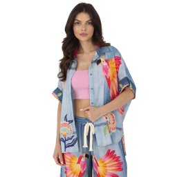 Cămașă cu imprimeu de papagali