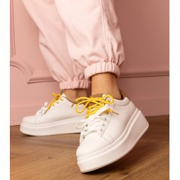 marka niezdefiniowana White-brown platform sports sneakers Kler