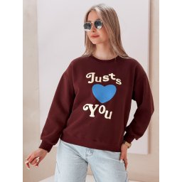 Hanorac supradimensionat pentru femei cu imprimeu FEELME, bordo