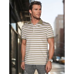 Tricou polo bărbătesc cu dungi verzi