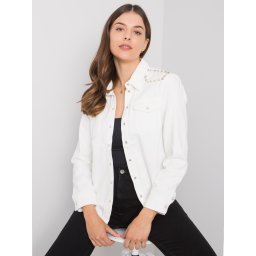 Cămașă albă din denim cu ținte