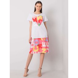 Dress-DHJ-SK-13119.26P-White-Pink