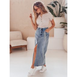 Fustă maxi din denim cu floare