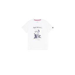 ALPHA INDUSTRIES Tricou 'Alpha Hawaii' albastru marin / alb