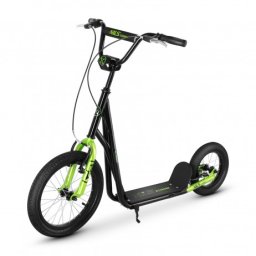 Trotineta Nils Extreme WH10121 cu roti gonflabile 16/12'', negru/verde