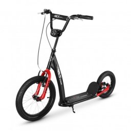 Trotineta Nils Extreme WH10121 cu roti gonflabile 16/12'', negru/rosu