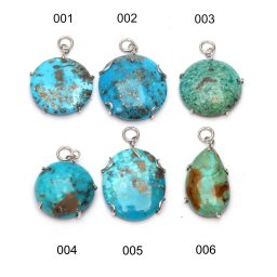 Pandantiv Turcoaz Iranian Natural Oval - Picatura - Disc 28-34 x 13-23 x 4-9 mm - Cristalul Comunicarii si Creativitatii - Argint 925 - 1 Buc.