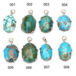 Pandantiv Turcoaz Iranian Natural Oval 30-31 x 15-23 x 5-11 mm - Cristalul Comunicarii si Creativitatii - Argint 925 - 1 Buc