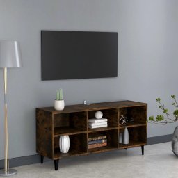 Comoda TV, picioare din metal, stejar fumuriu, 103,5x30x50 cm GartenMobel Dekor